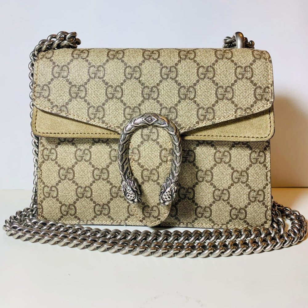 Gucci Dionysus GG Supreme Mini Chain Shoulder Bag Retail $2400